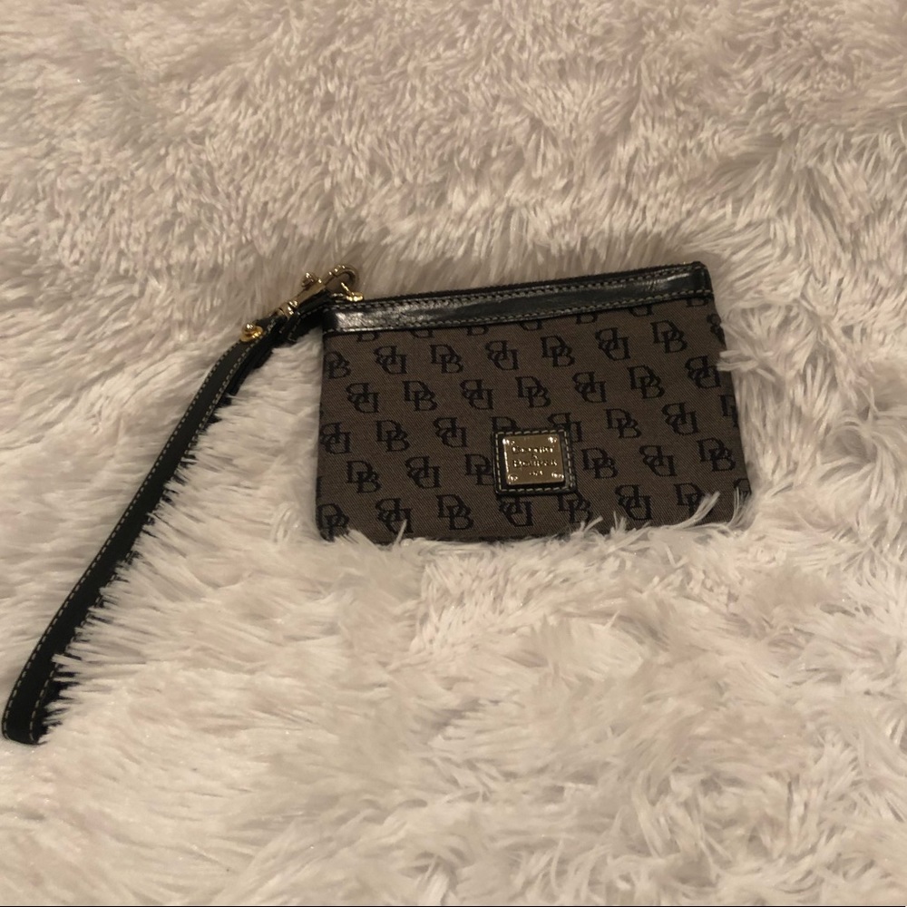 Dooney & Bourke Black and Gray Wristlet